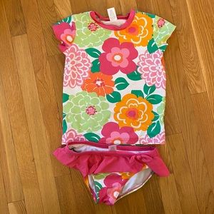 Gymboree sz 12 rash guard swim suit; play condition w/tiny marks in second pic.